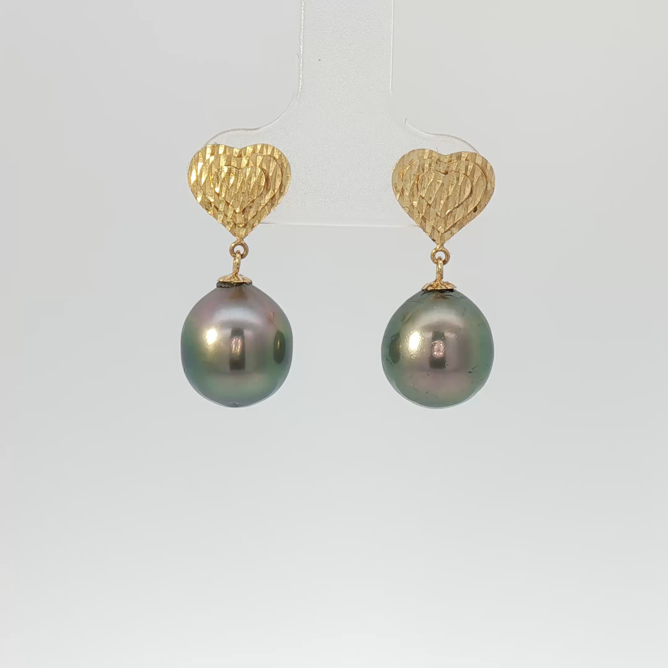 Tahitian Pearl Heart Earrings