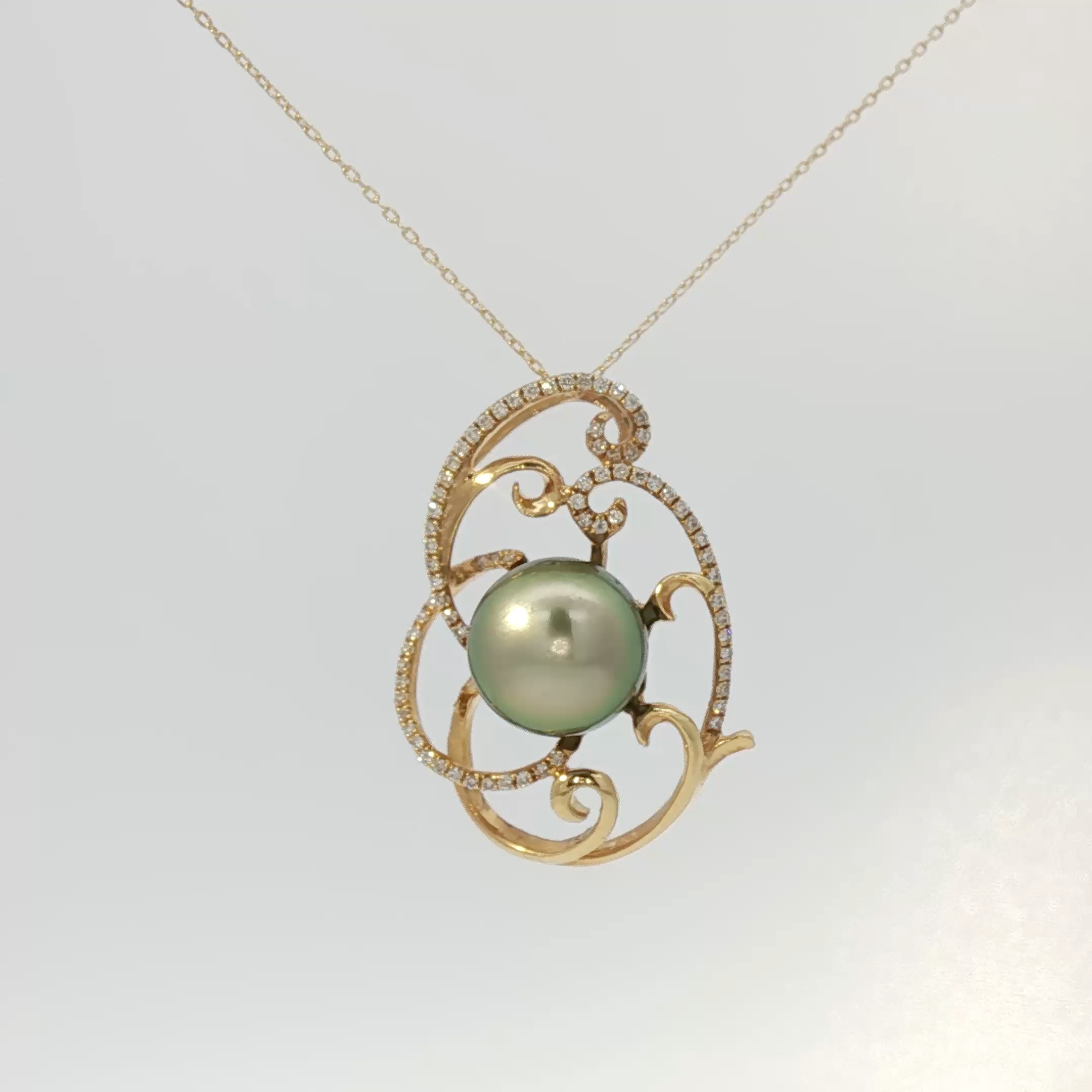 Tahitian Pearl Flower Pendant