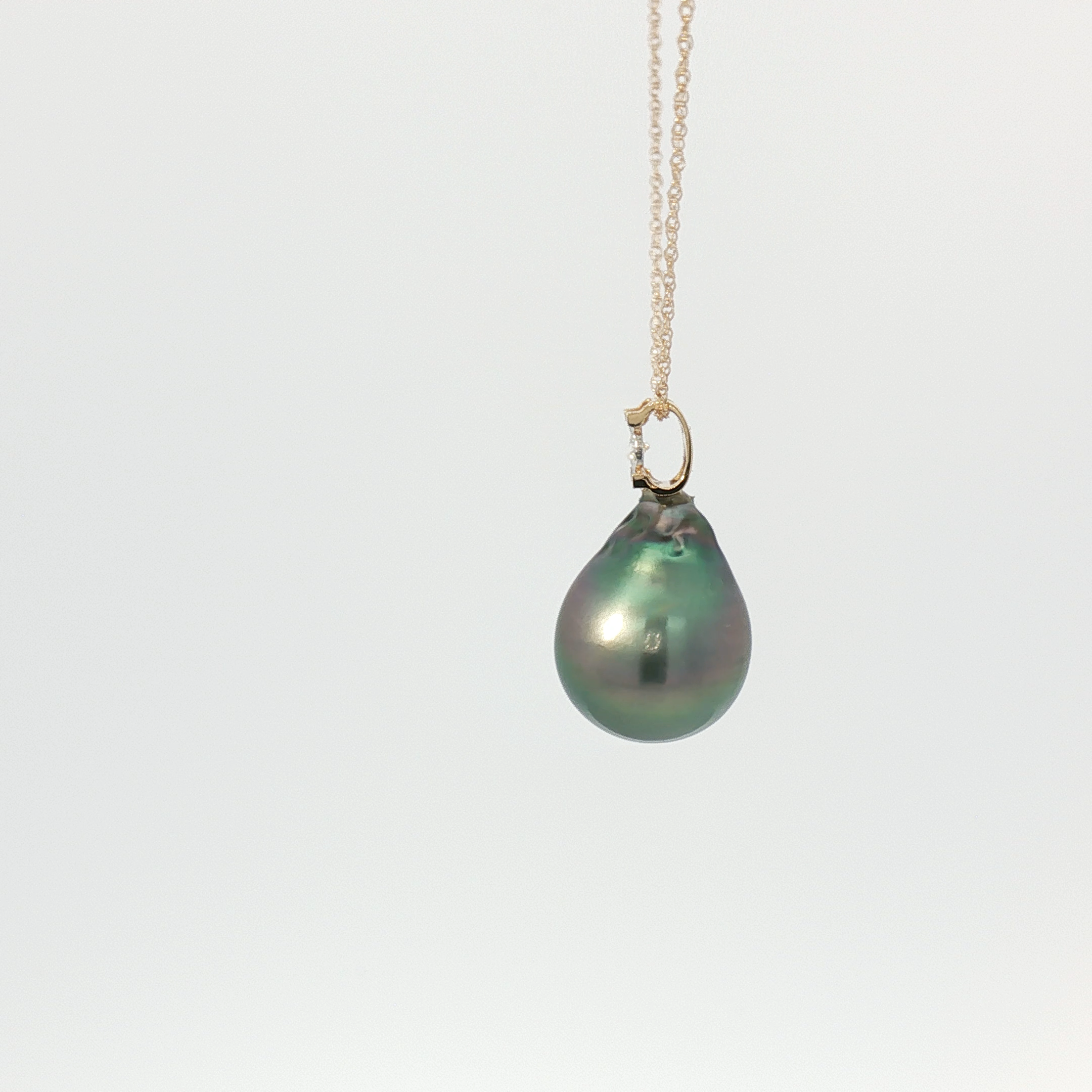 Tahitian Pearl Diamond Drop Pendant