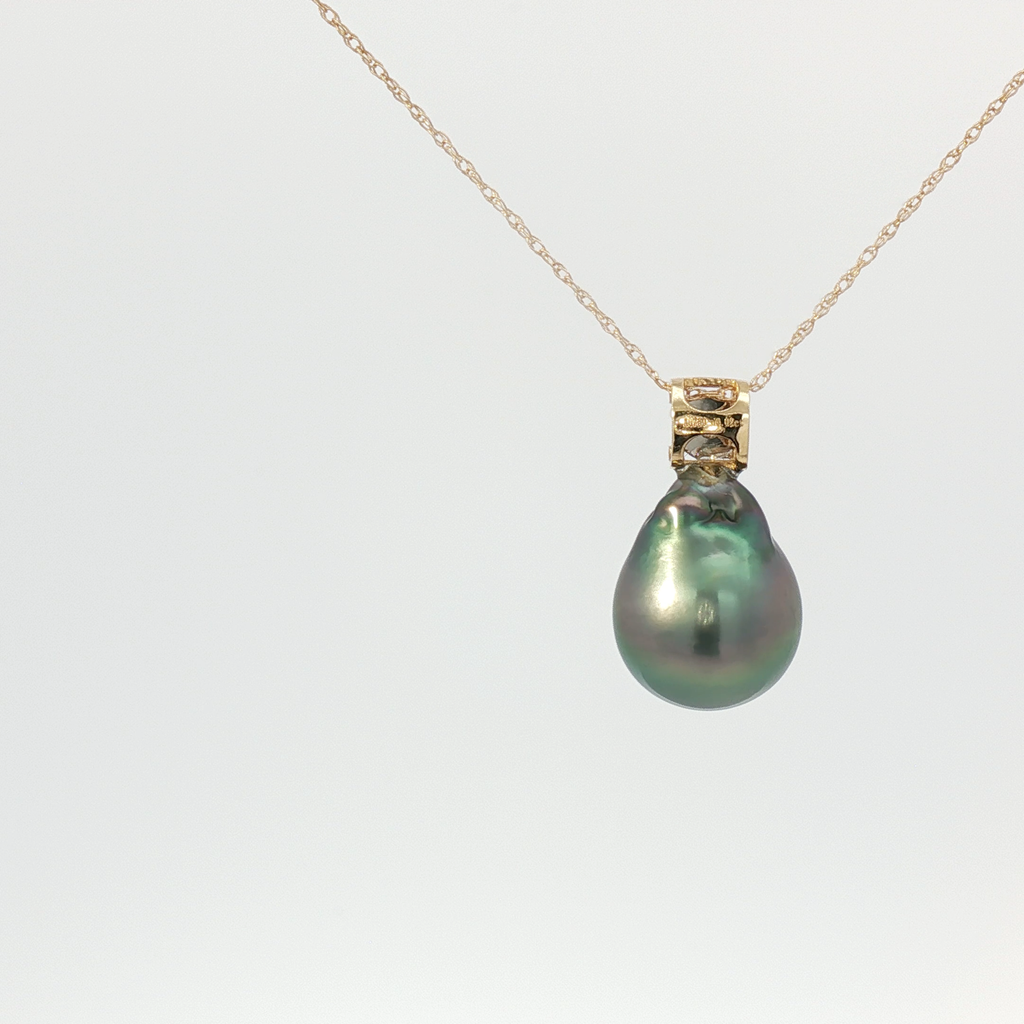 Tahitian Pearl Diamond Drop Pendant