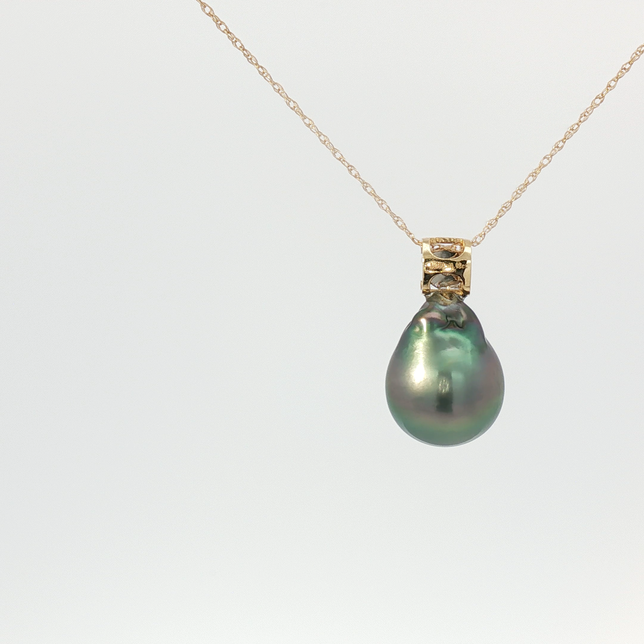 Tahitian Pearl Diamond Drop Pendant