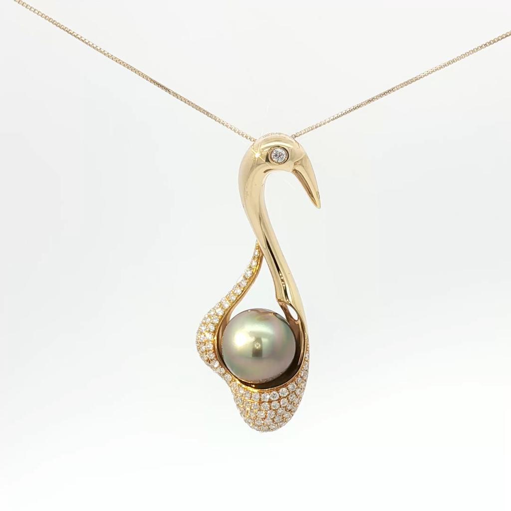 Tahitian Pearl Bird Pendant