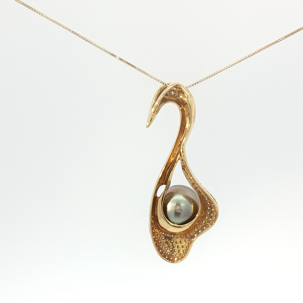 Tahitian Pearl Bird Pendant