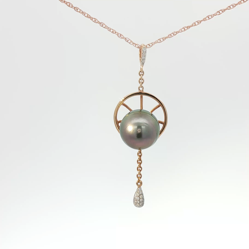 Tahitian Pearl Compass Pendant