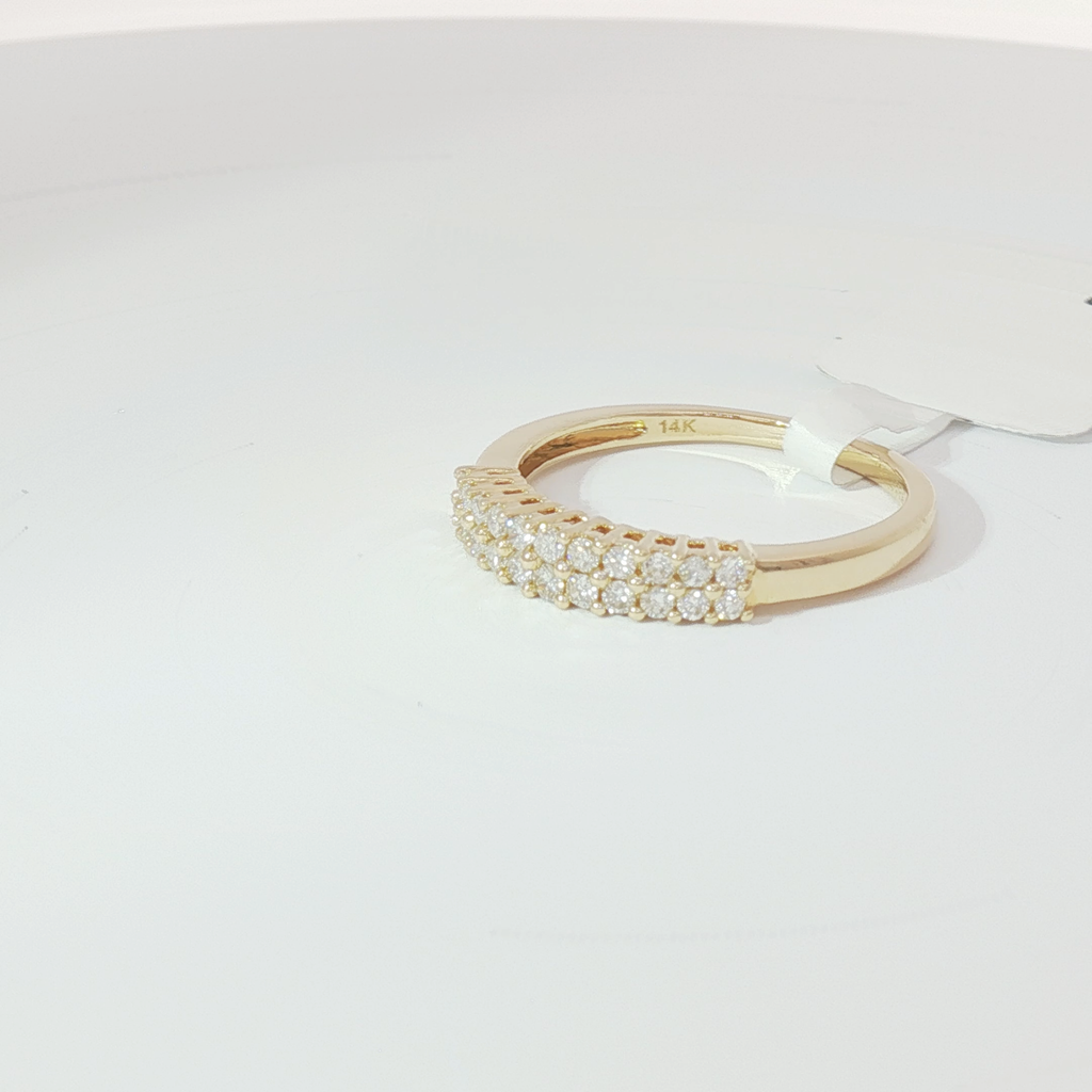 Dual row diamond band