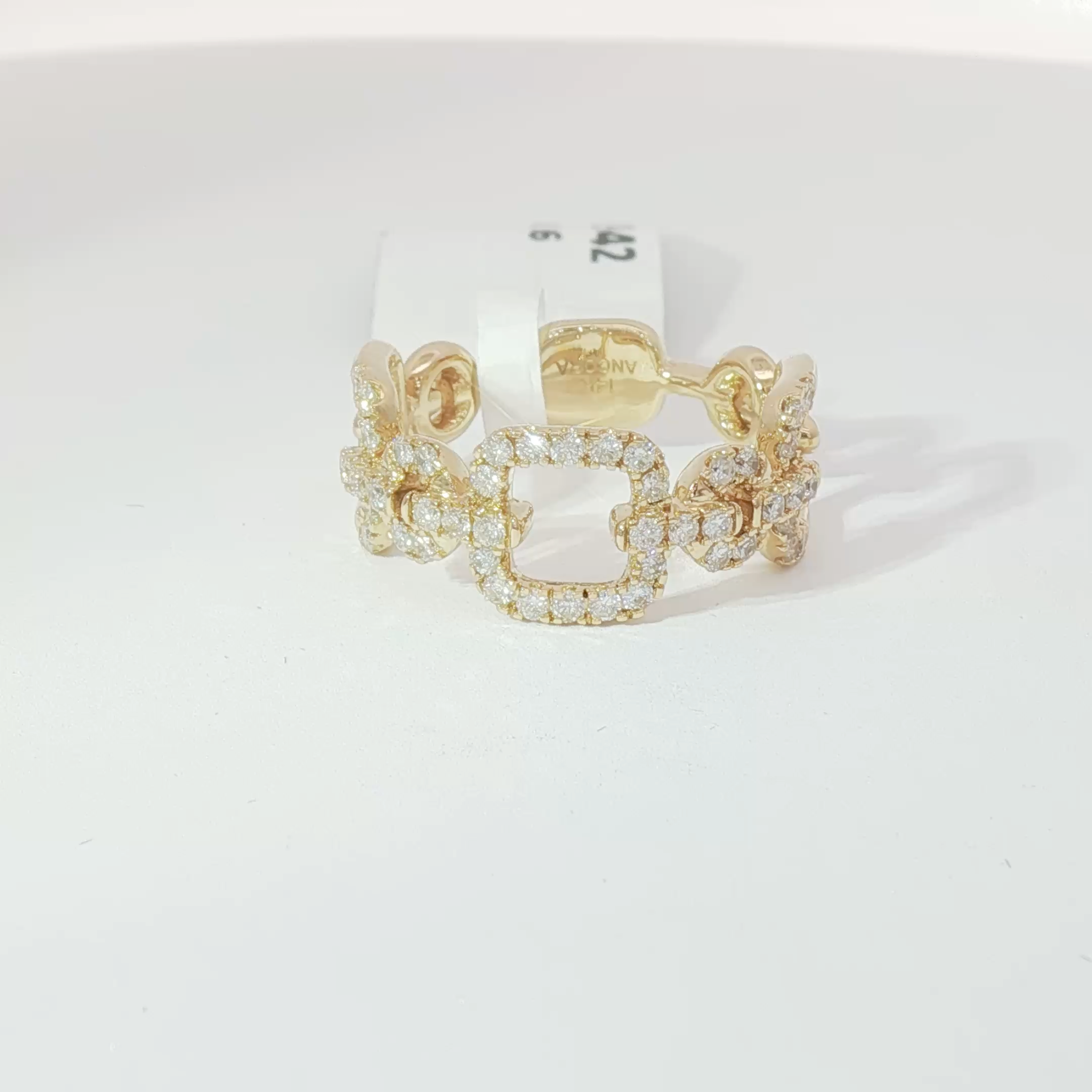 Buckle diamond ring
