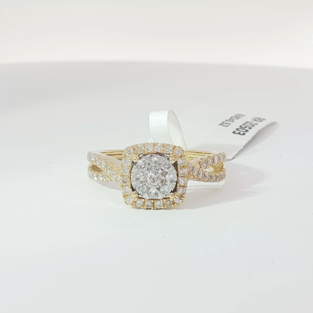 Twist halo ring