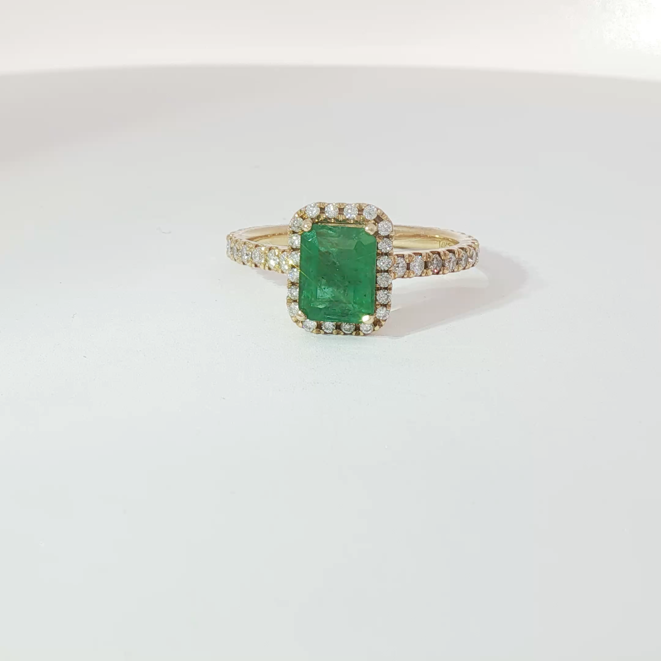Emerald halo ring