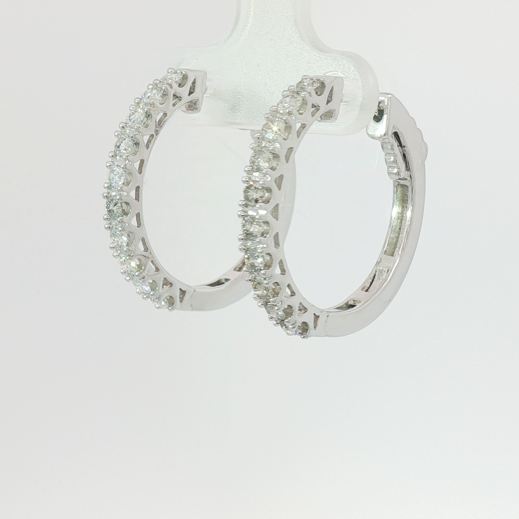 Prong set hoops large