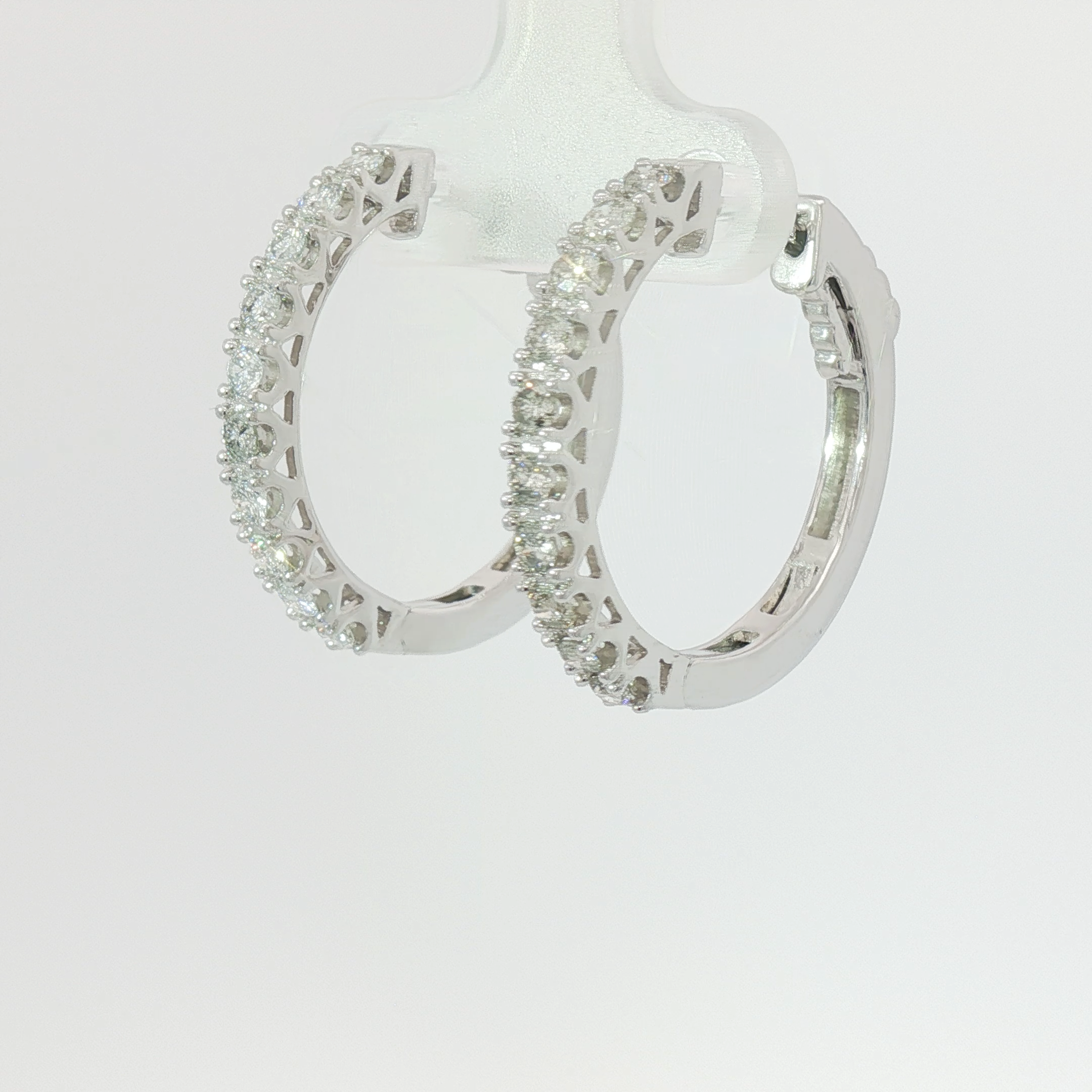 Prong set hoops large