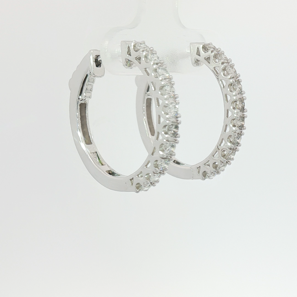 Prong set hoops large