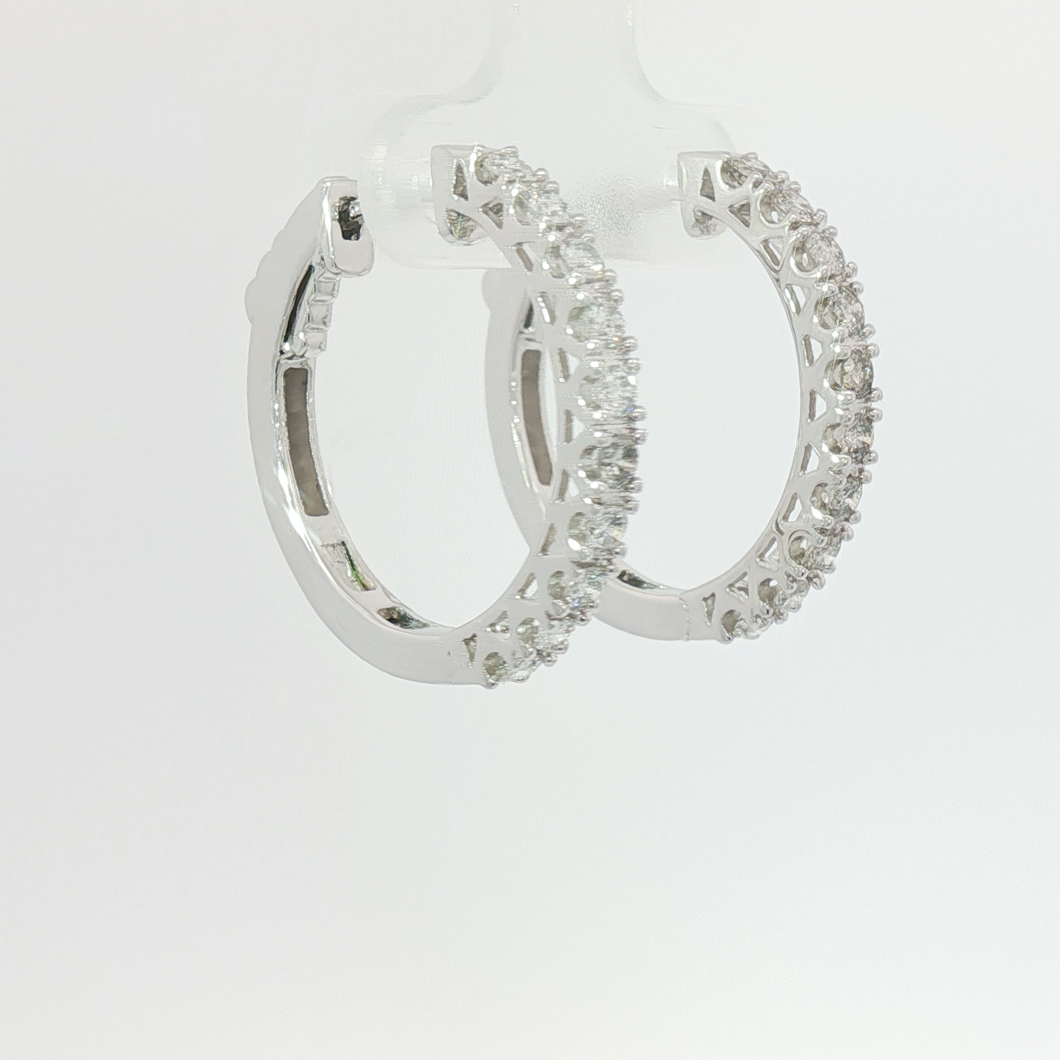 Prong set hoops large