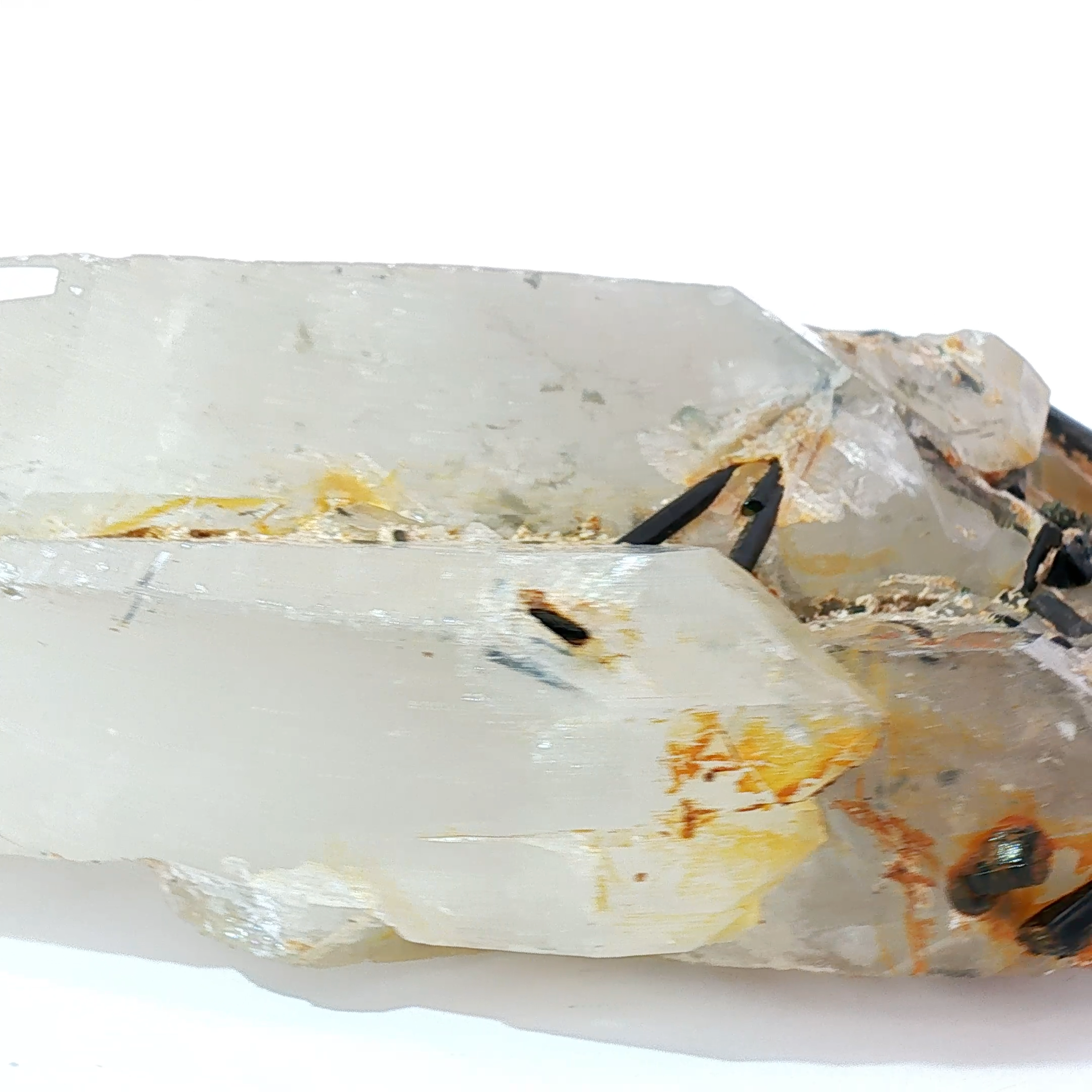 Quartz kite  with tourmaline inclusions