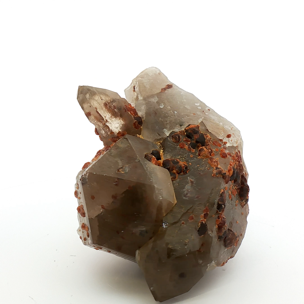 Garnet on smoky quartz
