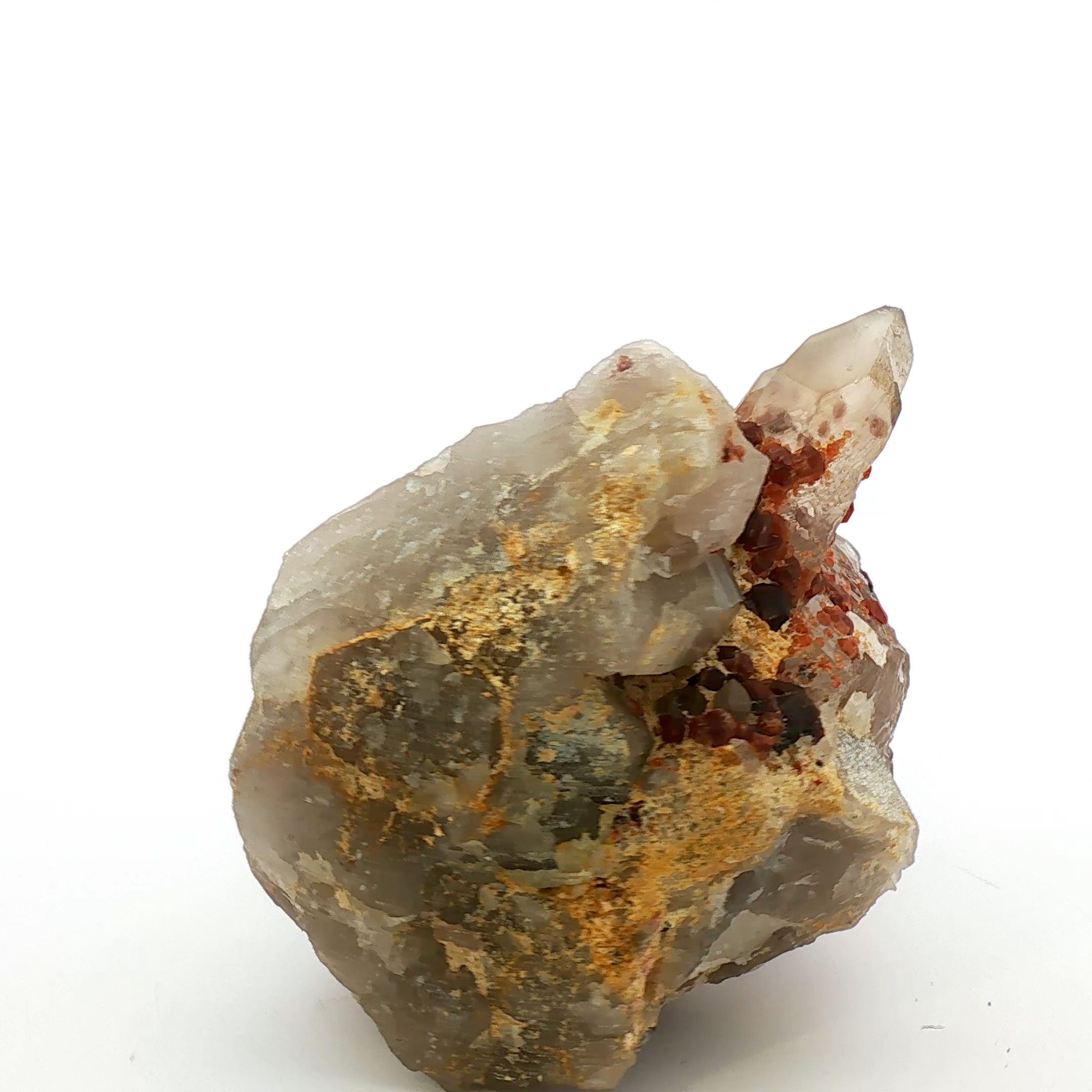 Garnet on smoky quartz