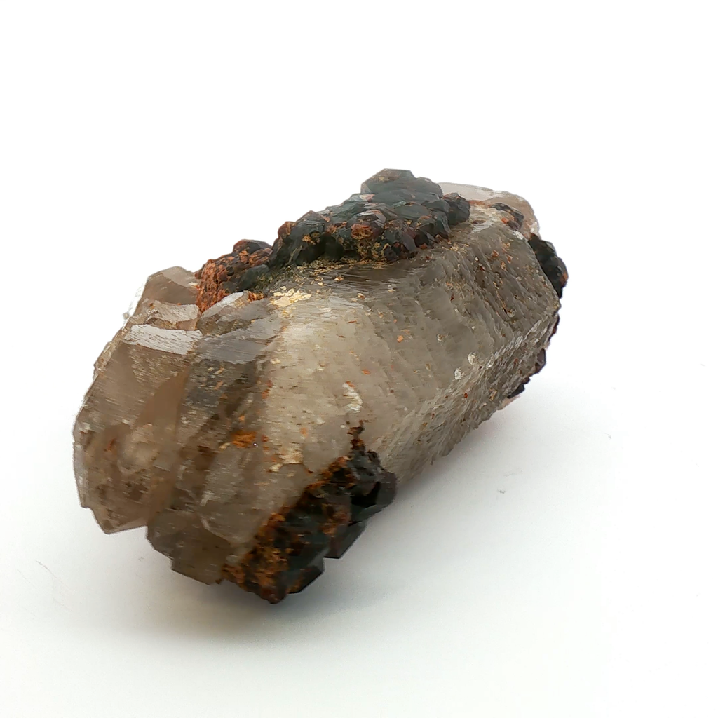 Garnet on smoky quartz