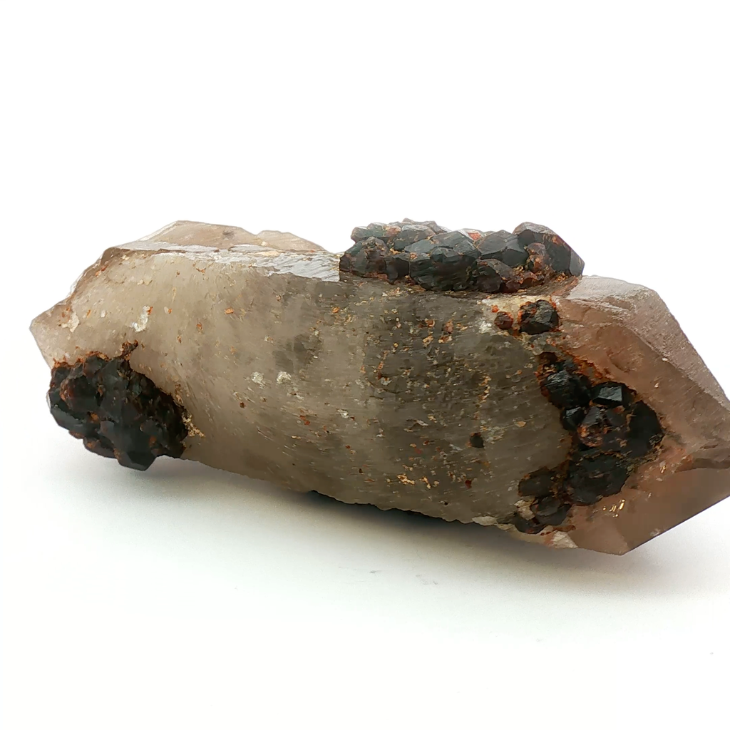 Garnet on smoky quartz