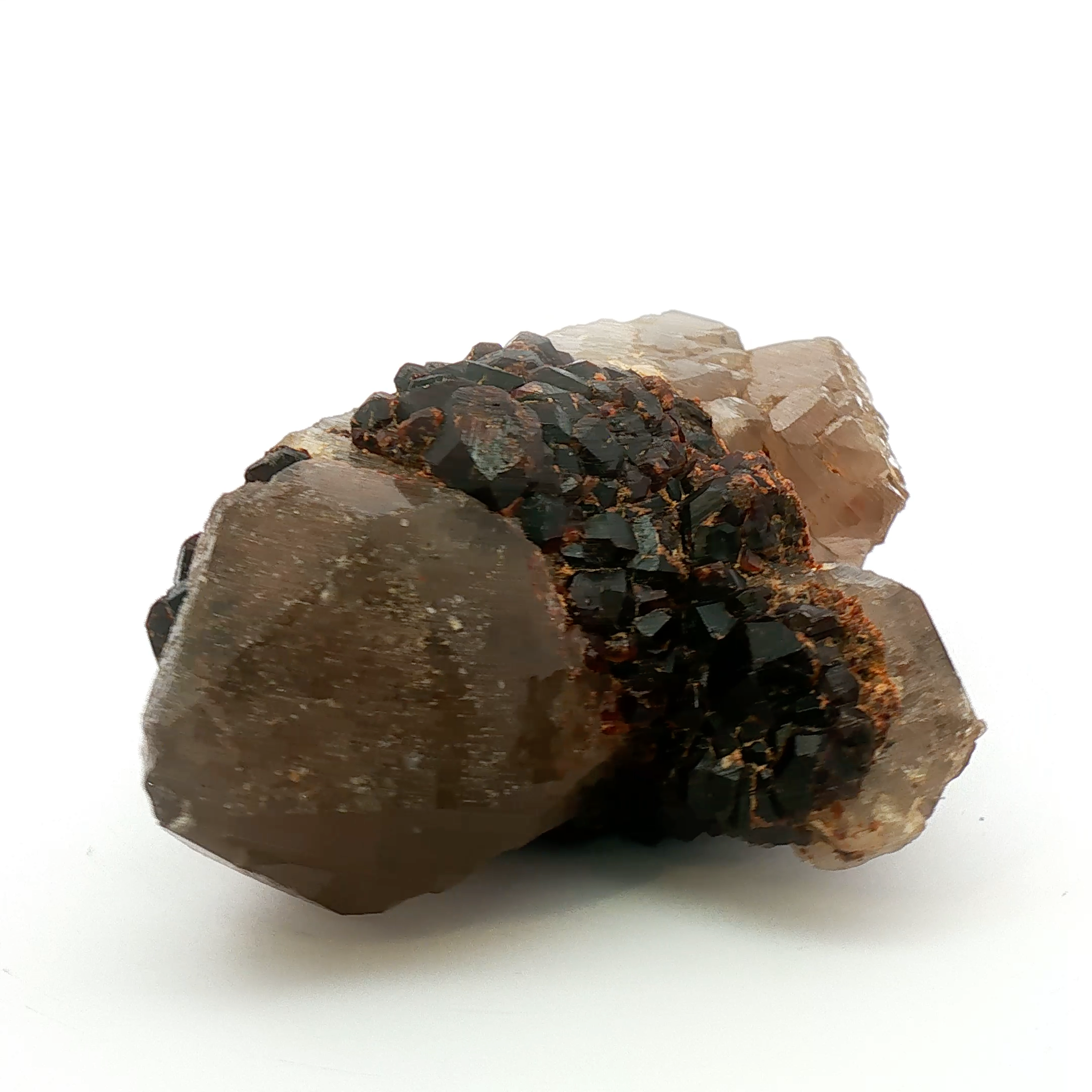 Garnet on smoky quartz