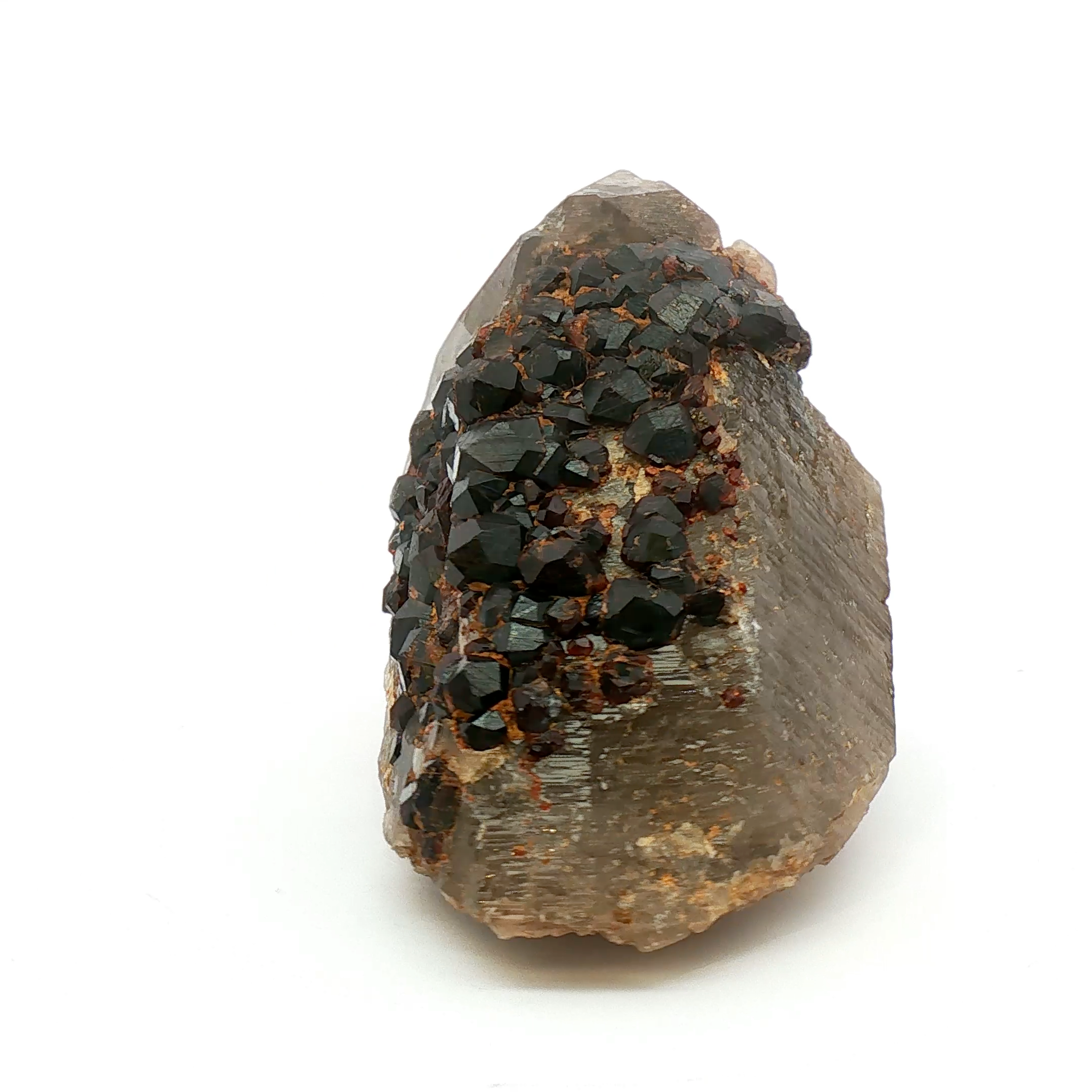 Garnet on smoky quartz