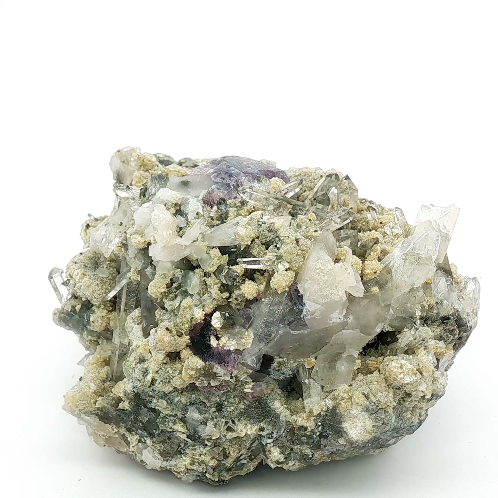 Fluorite, quartz on matrix