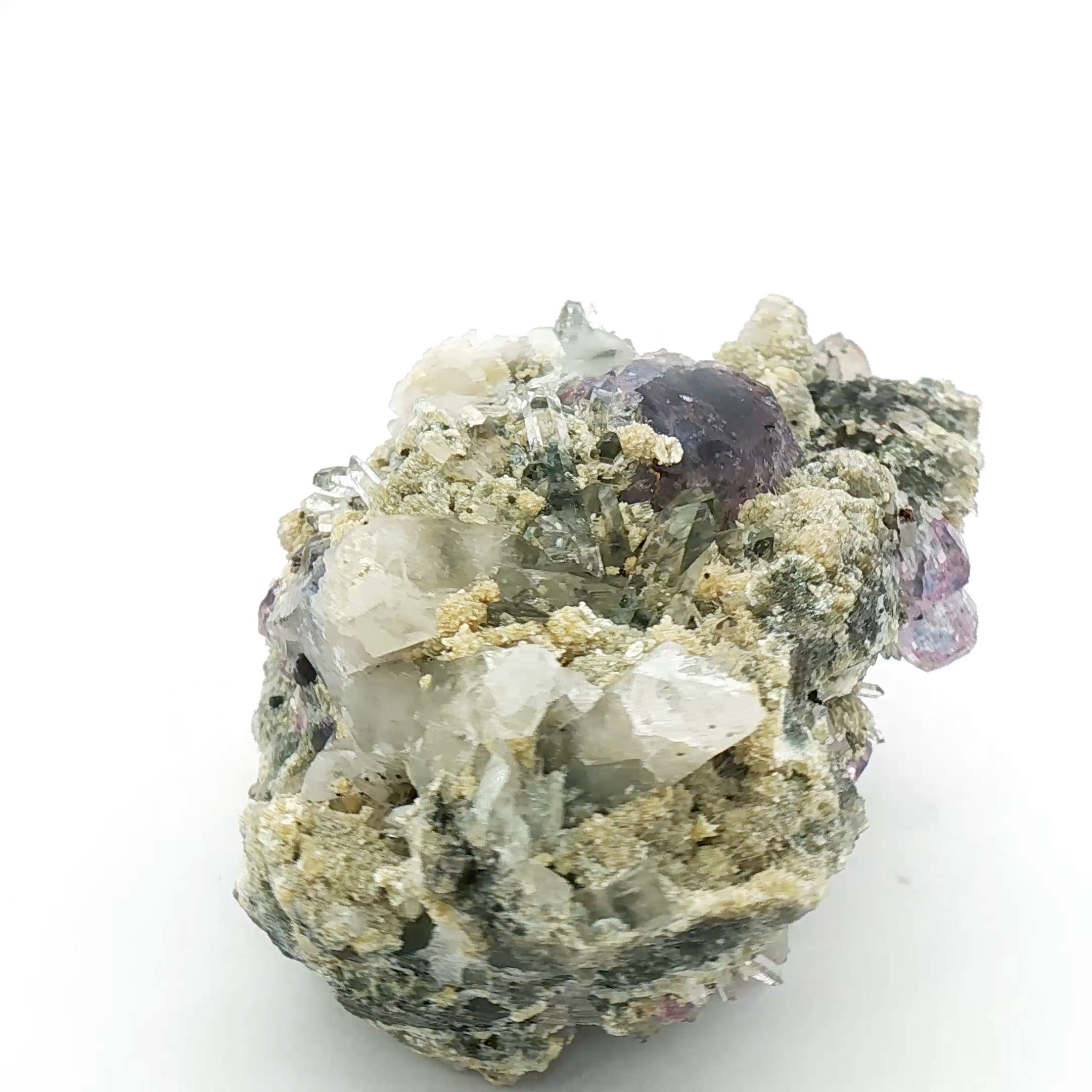 Fluorite, quartz on matrix
