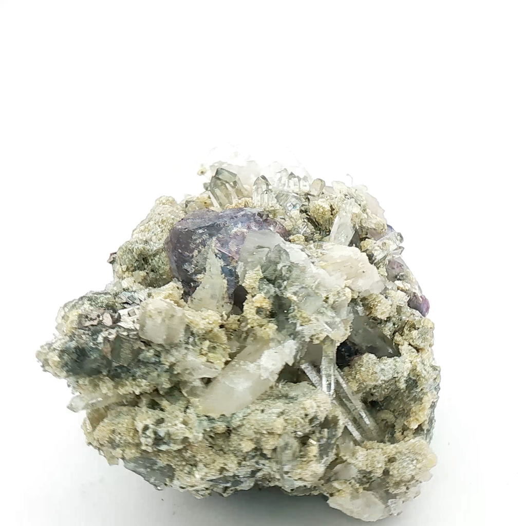 Fluorite, quartz on matrix