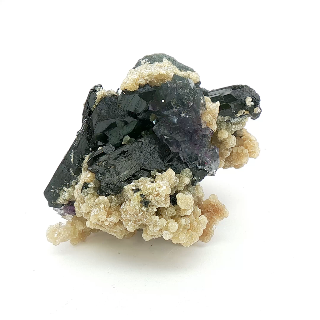 Fluorite on wolframite