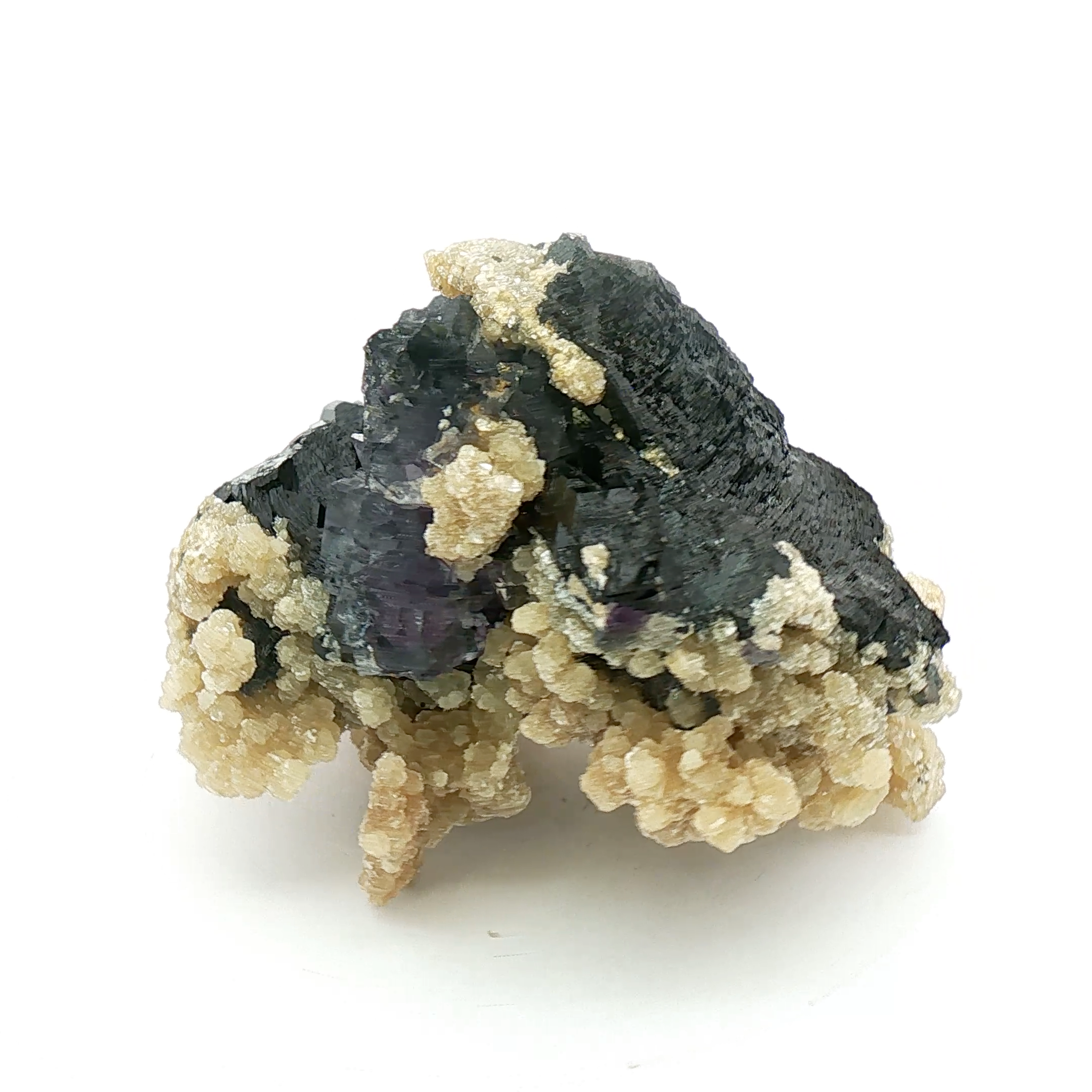Fluorite on wolframite