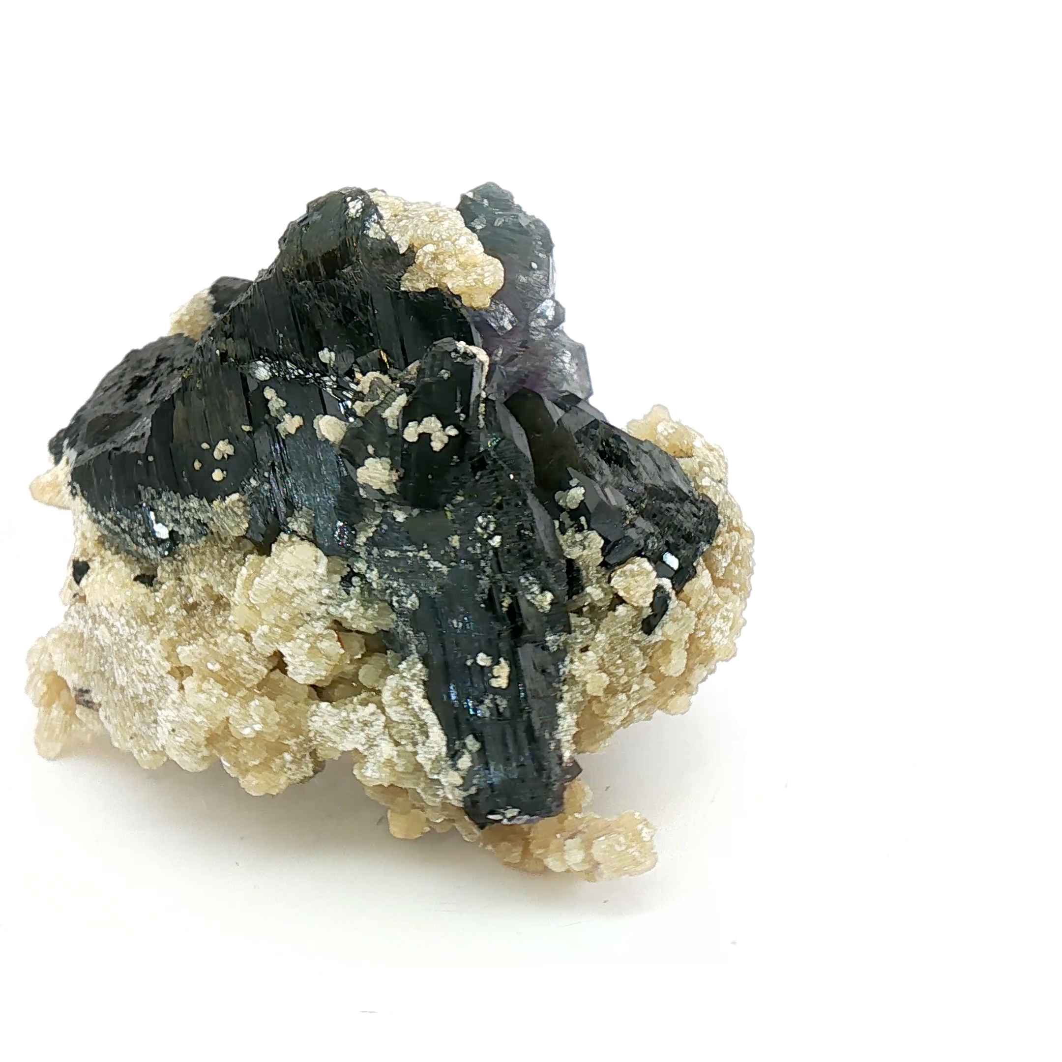 Fluorite on wolframite