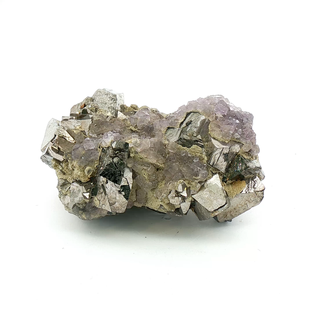 Fluorite on arsenopyrite