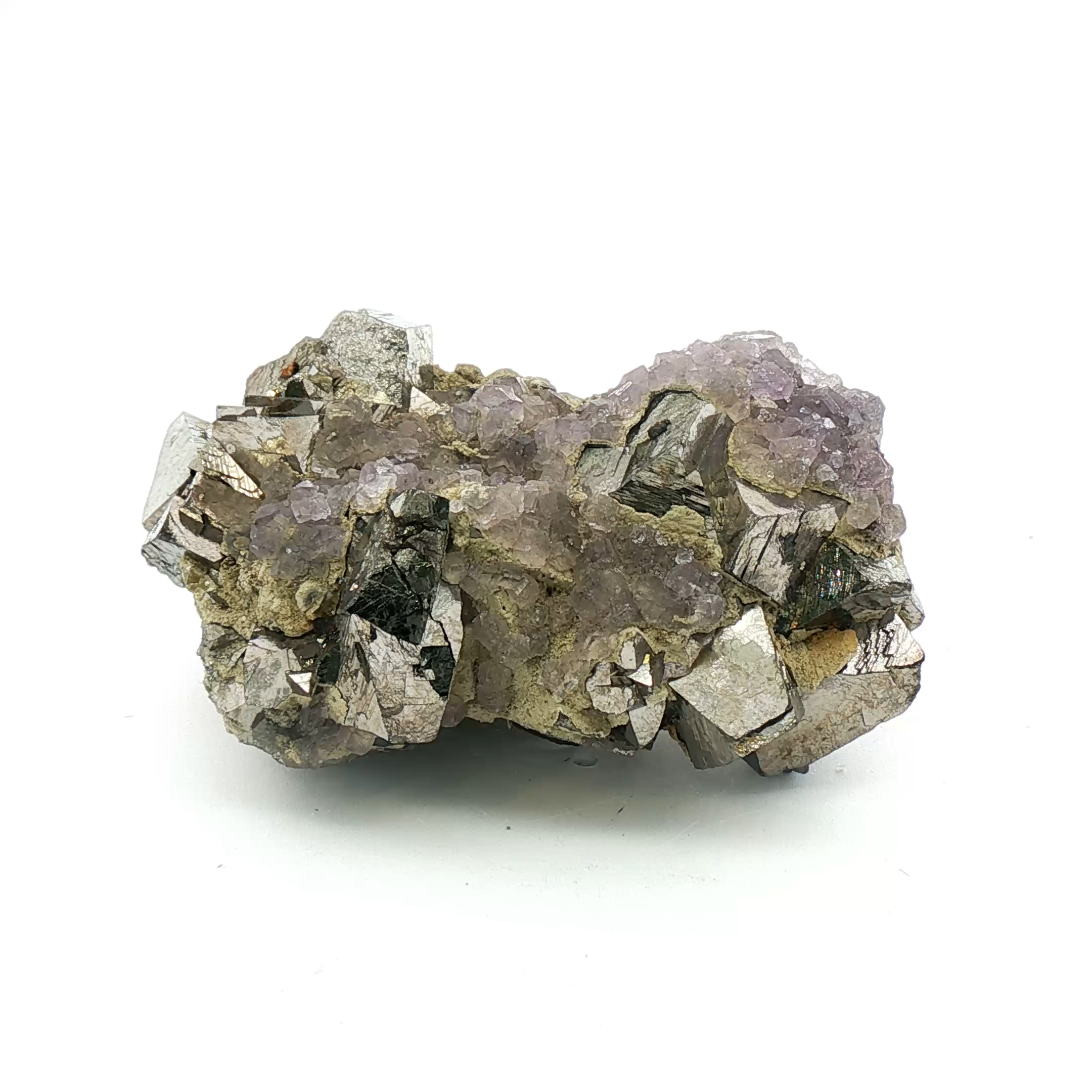 Fluorite on arsenopyrite