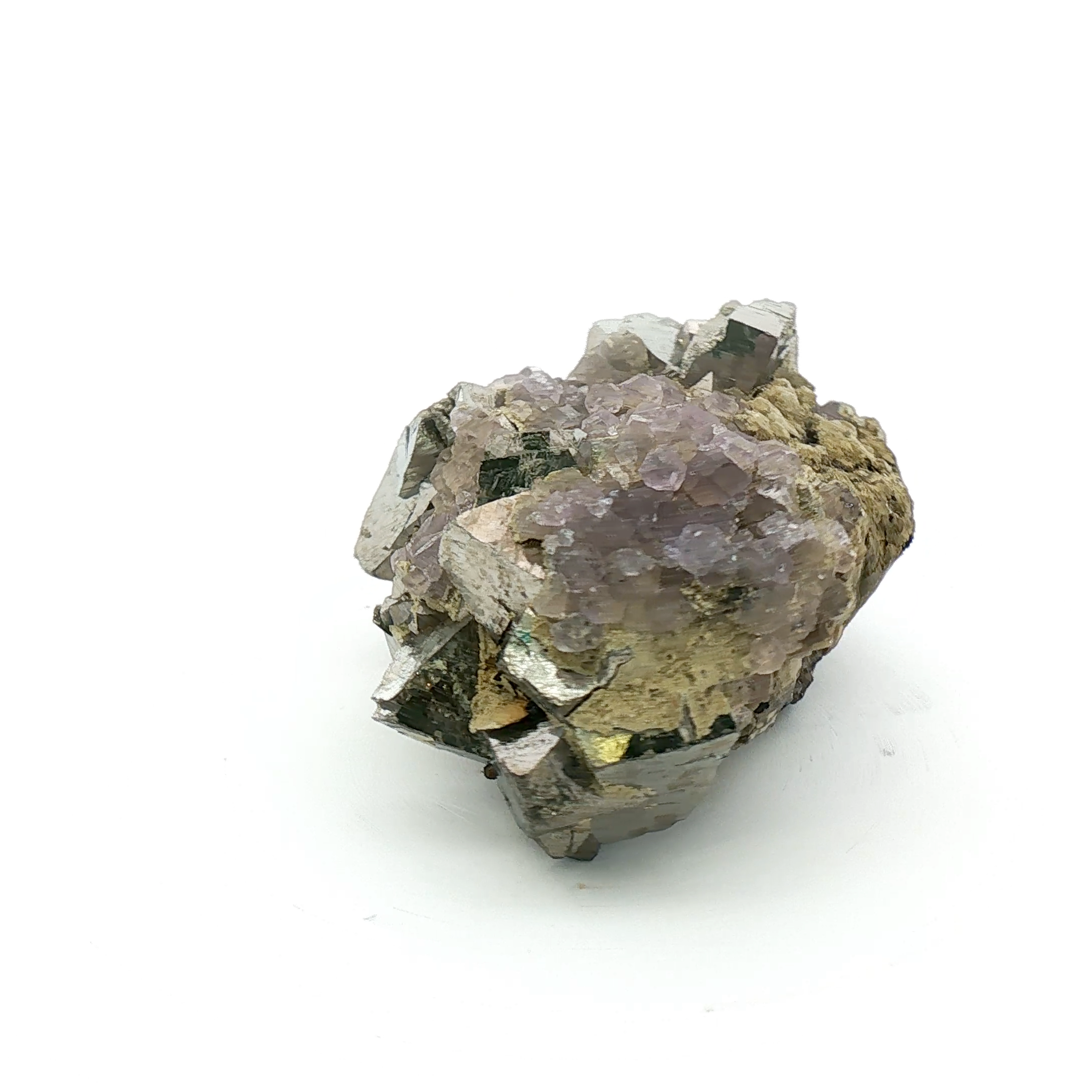 Fluorite on arsenopyrite