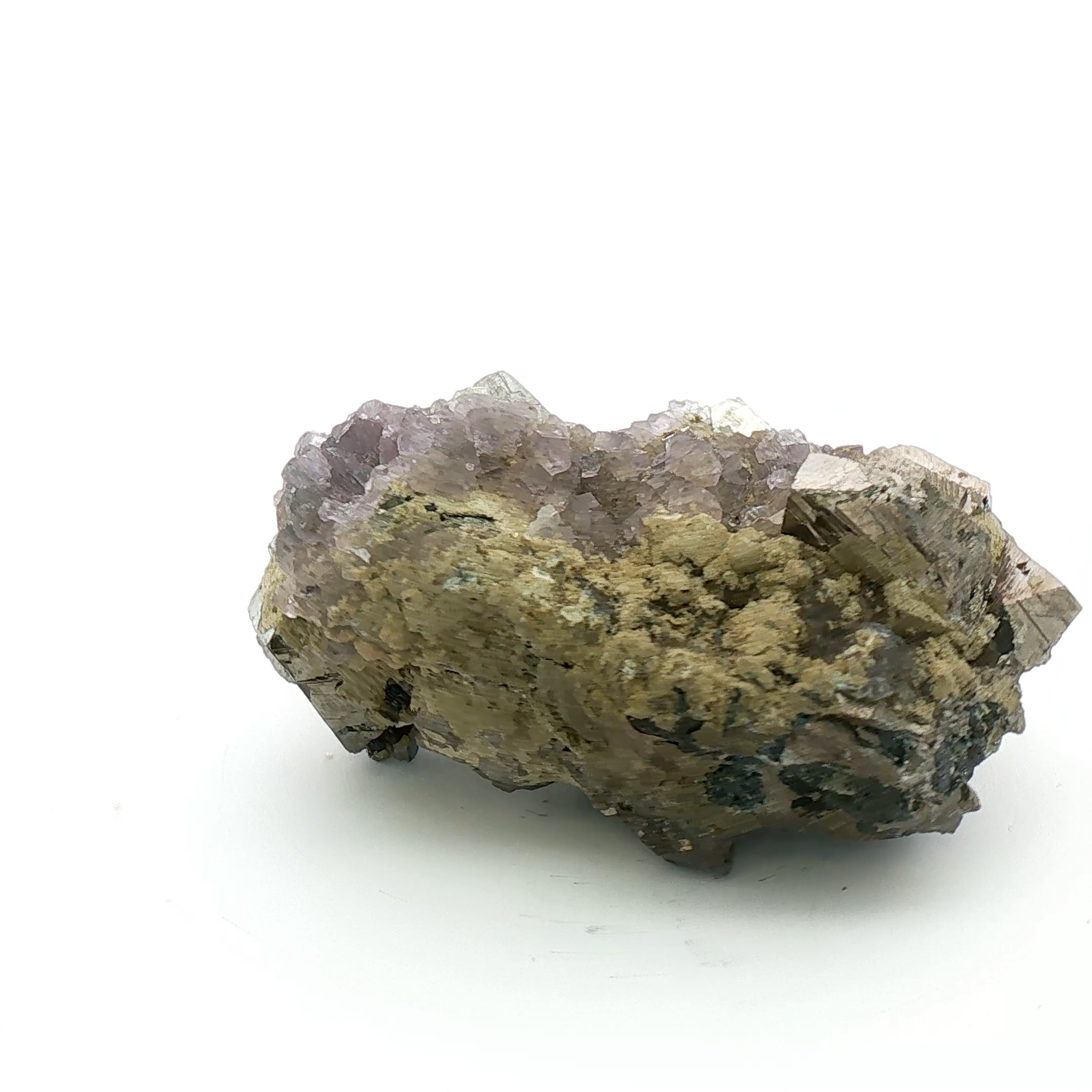 Fluorite on arsenopyrite