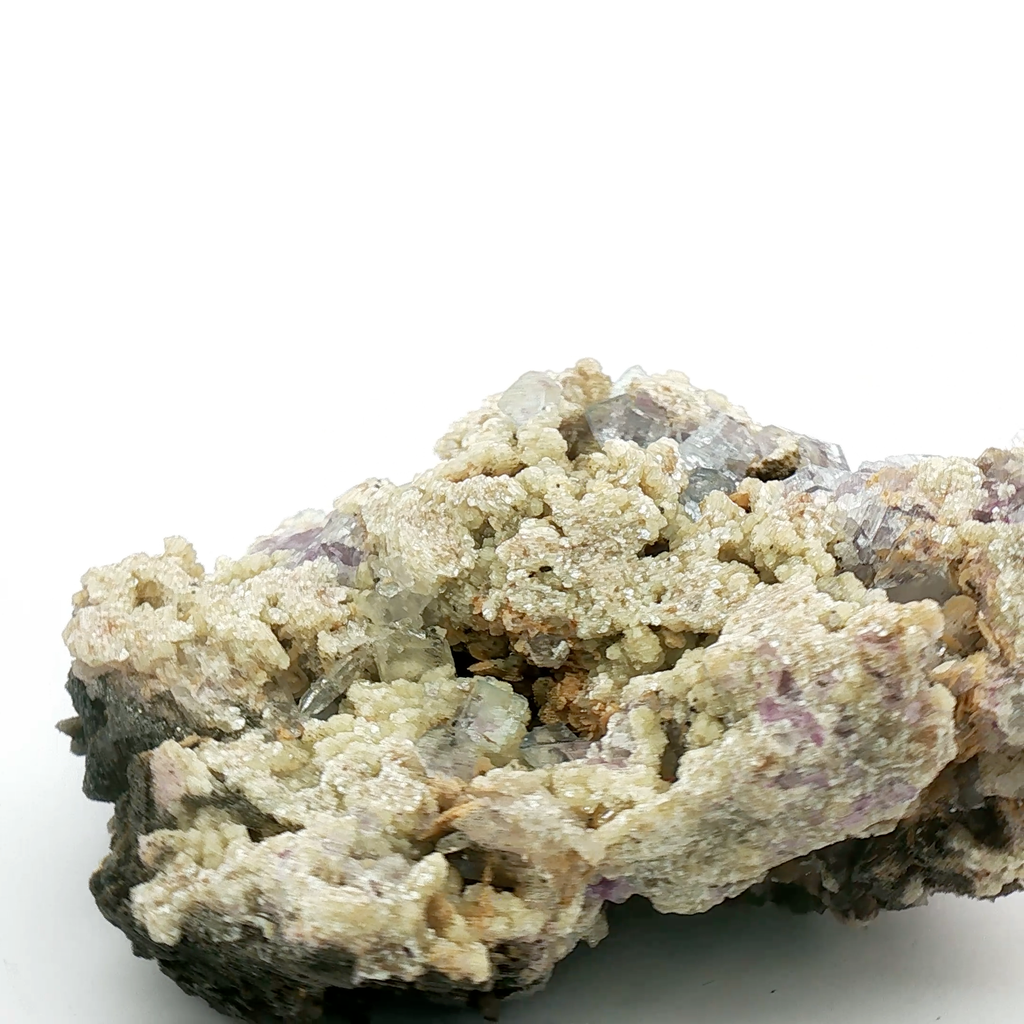 Fluorite, calcite on quartz