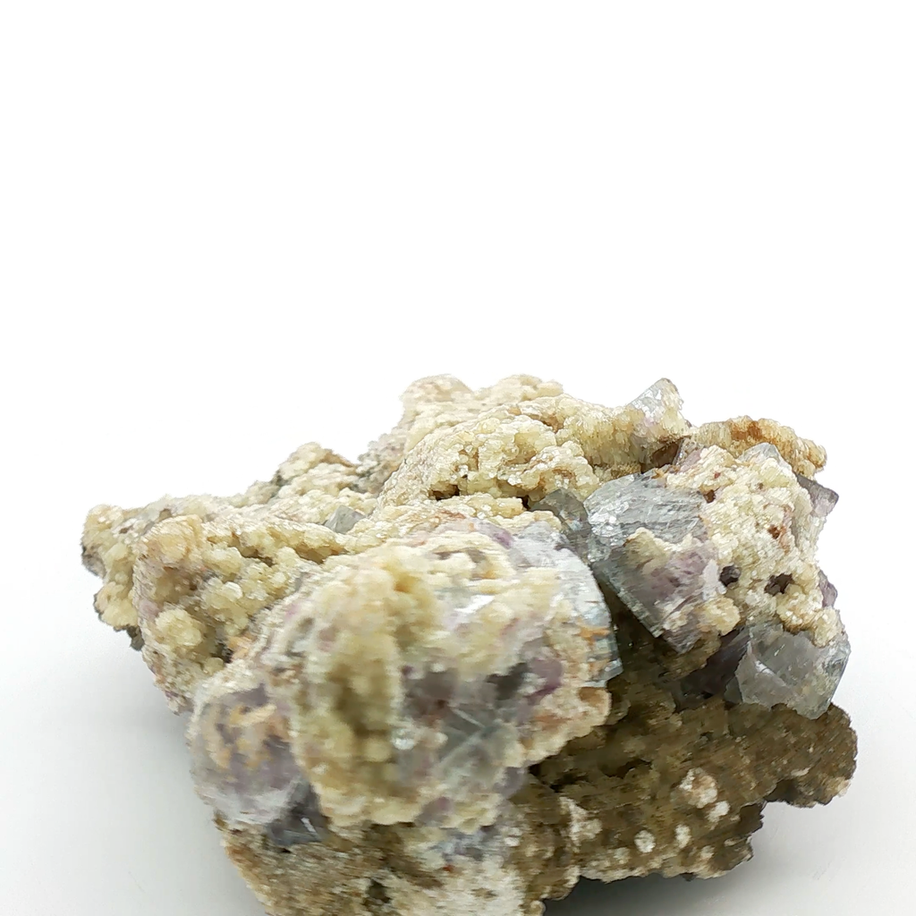 Fluorite, calcite on quartz