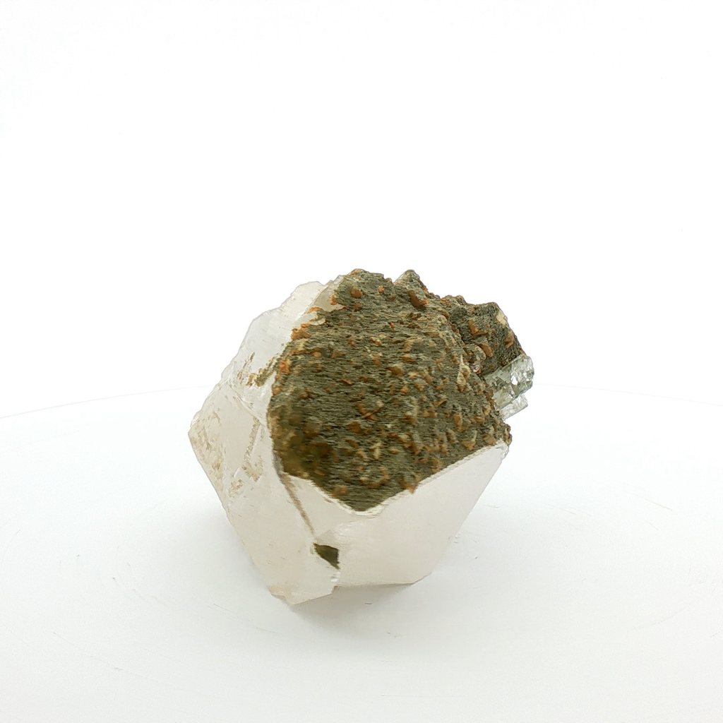 Fluorite, feldspar on quartz