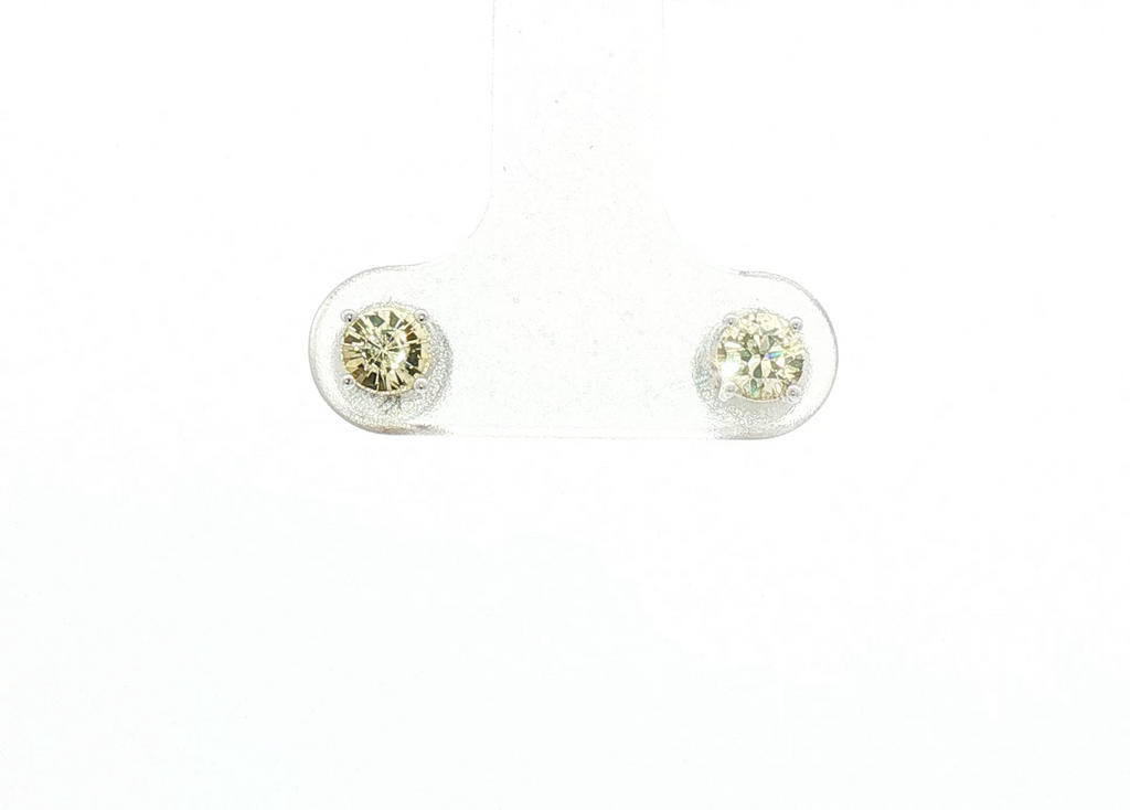 Yellow sapphire studs