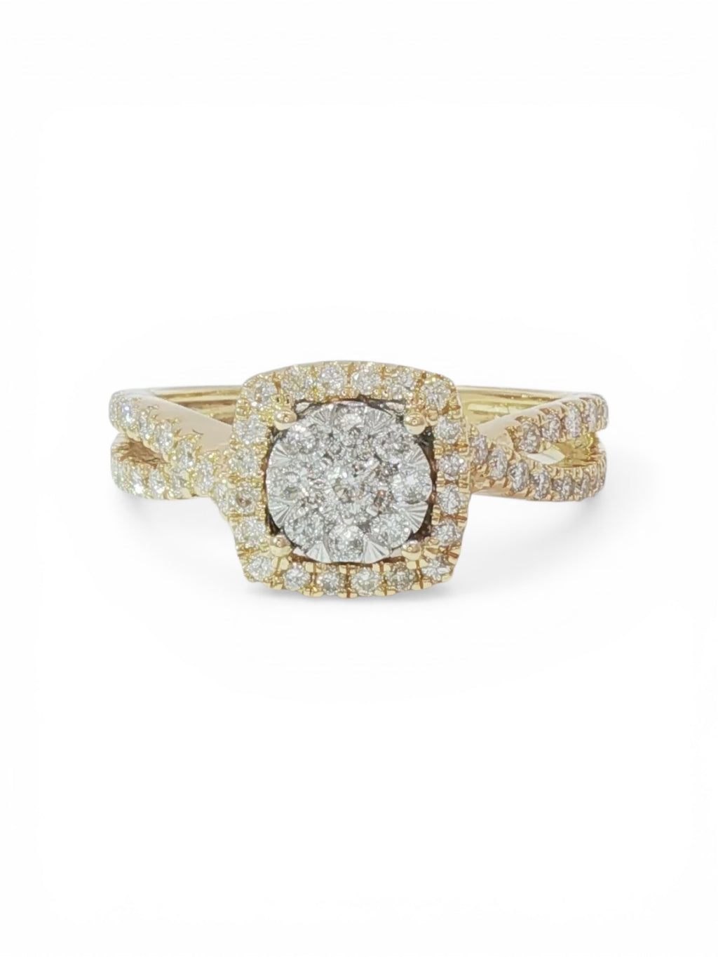 Twist halo ring