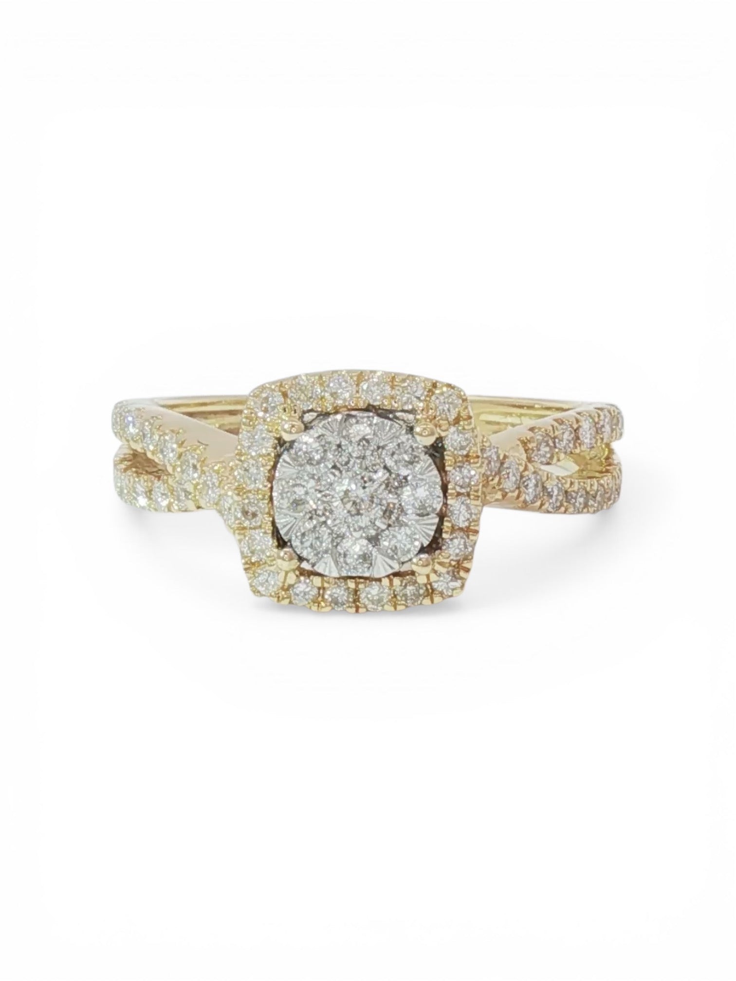 Twist halo ring