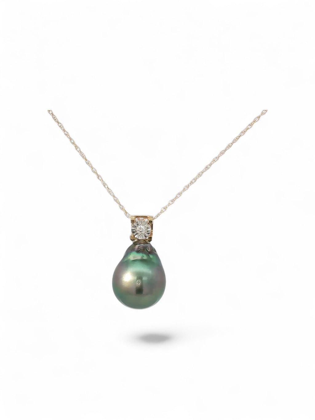 Tahitian Pearl Diamond Drop Pendant