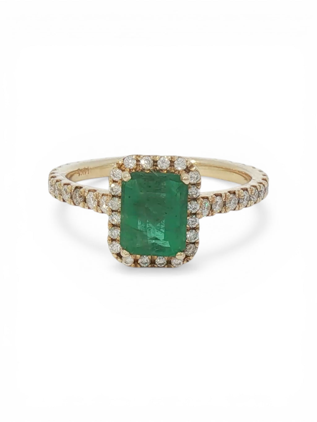 Emerald halo ring
