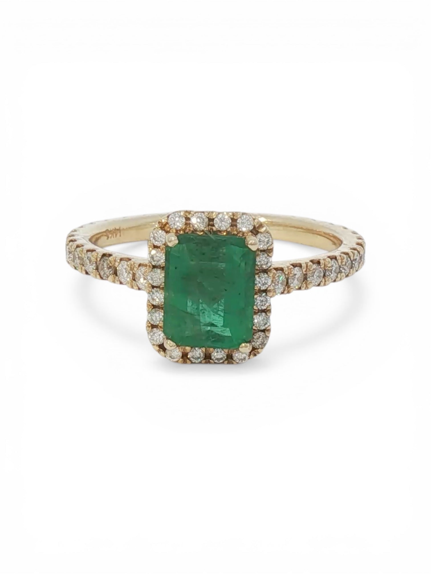 Emerald halo ring