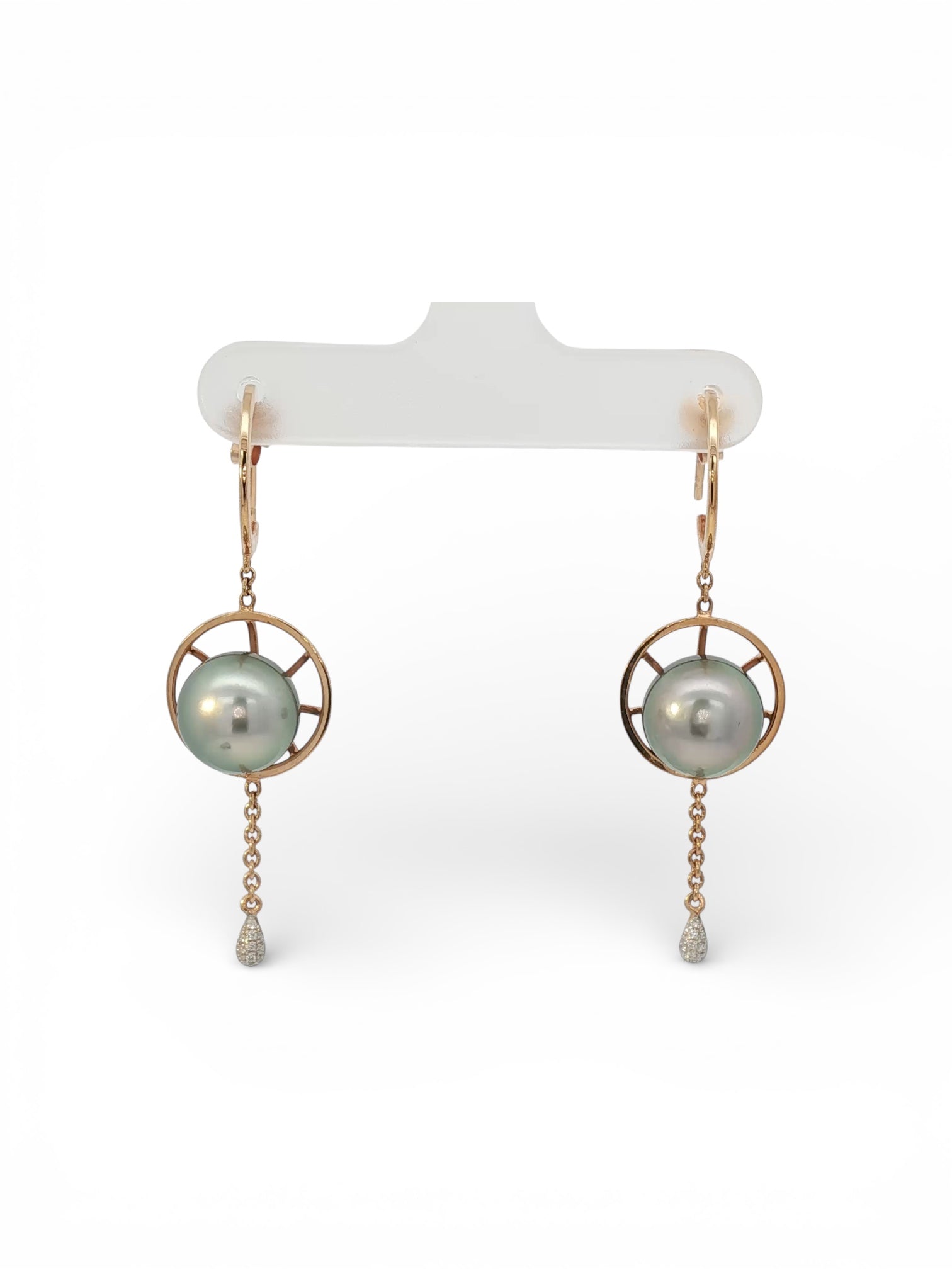 Tahitian Pearl Compass Earrings