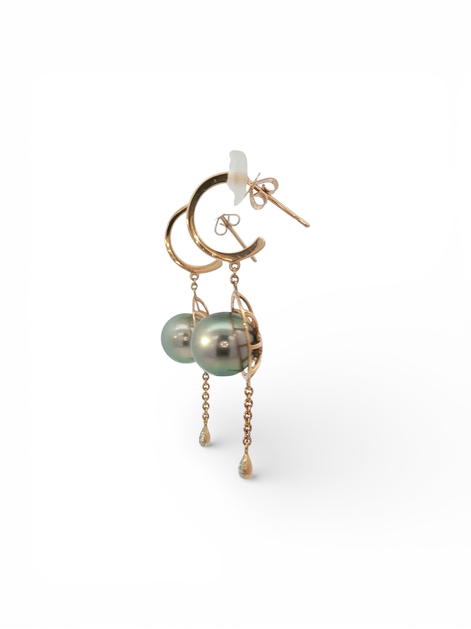 Tahitian Pearl Compass Earrings