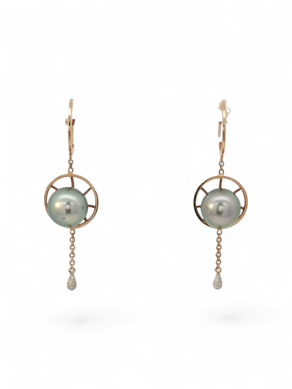 Tahitian Pearl Compass Earrings
