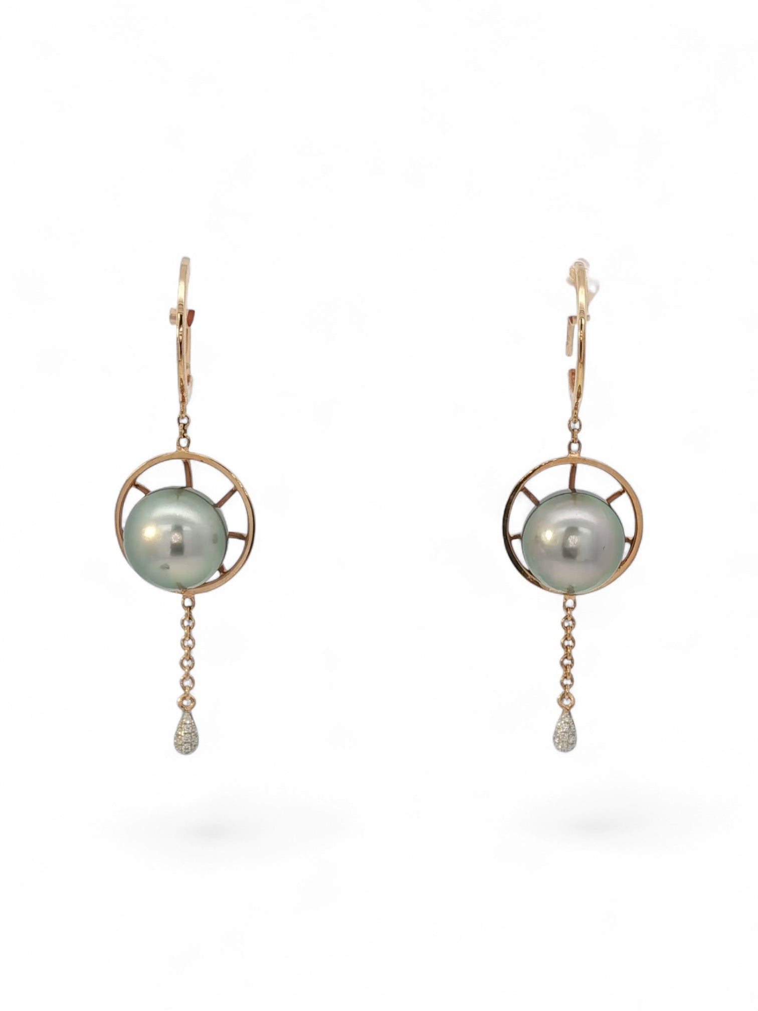 Tahitian Pearl Compass Earrings