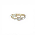 Double emerald diamond ring