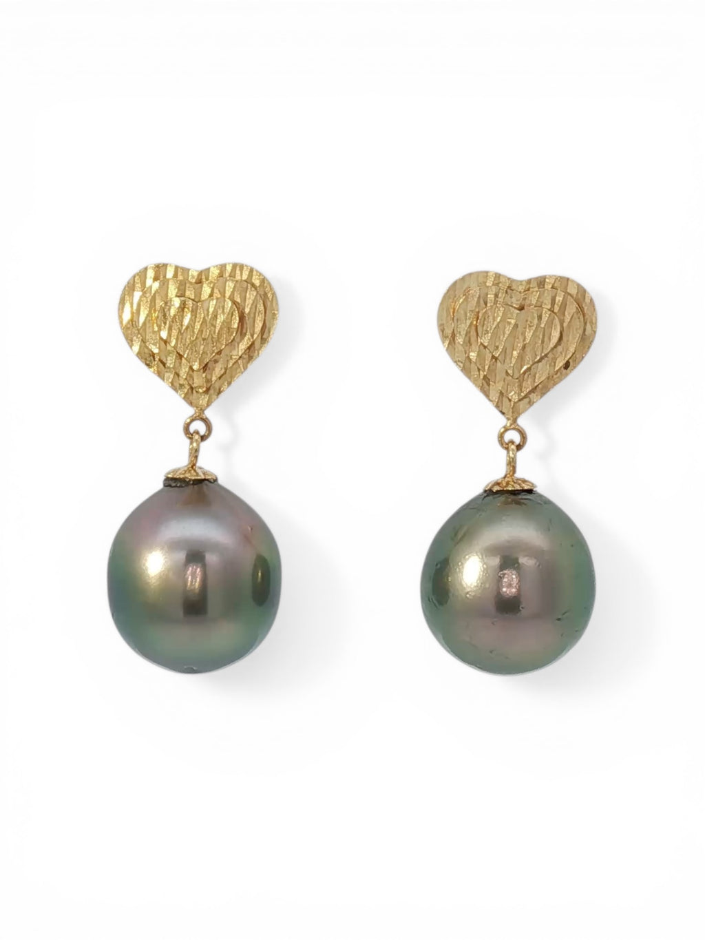 Tahitian Pearl Heart Earrings