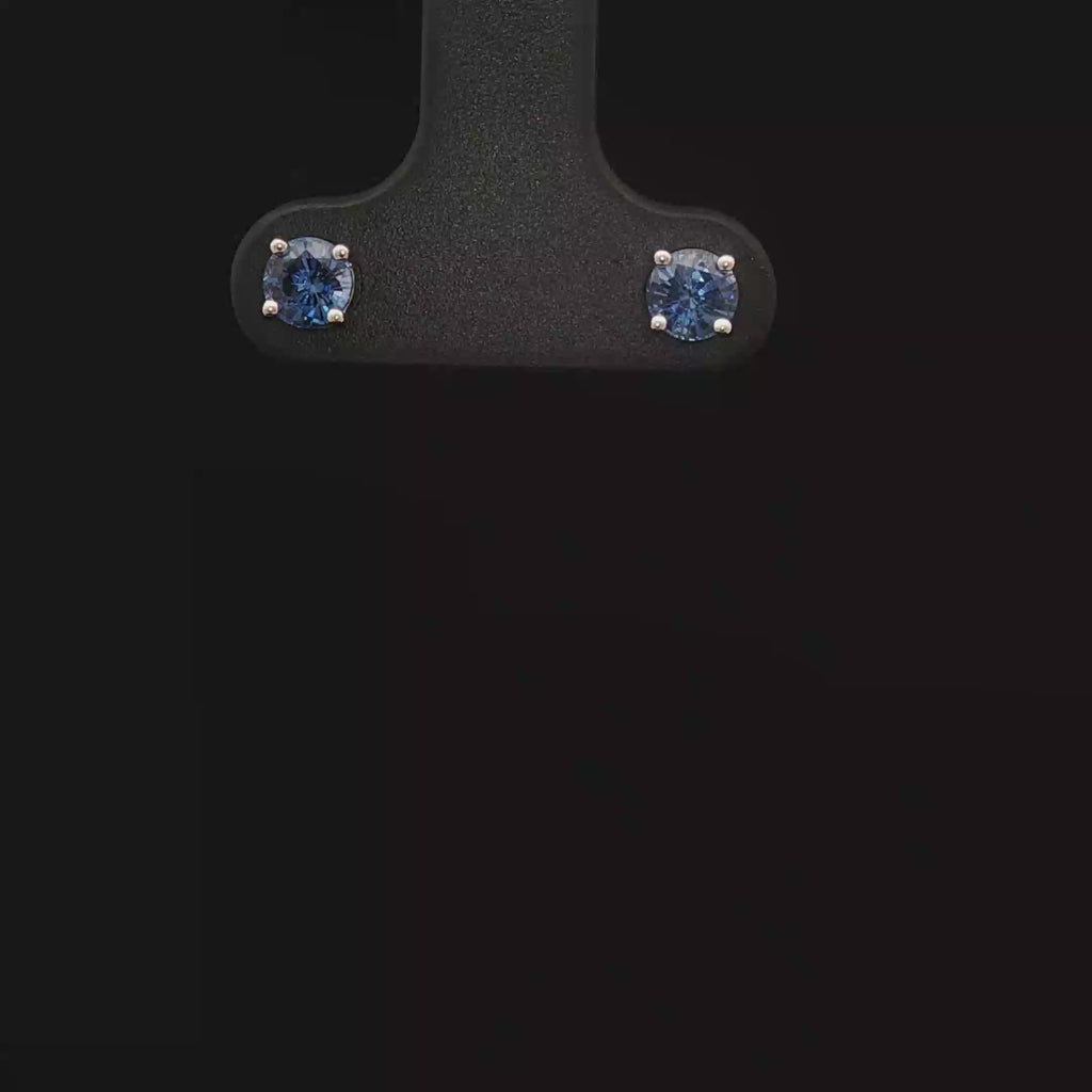 Blue sapphire studs