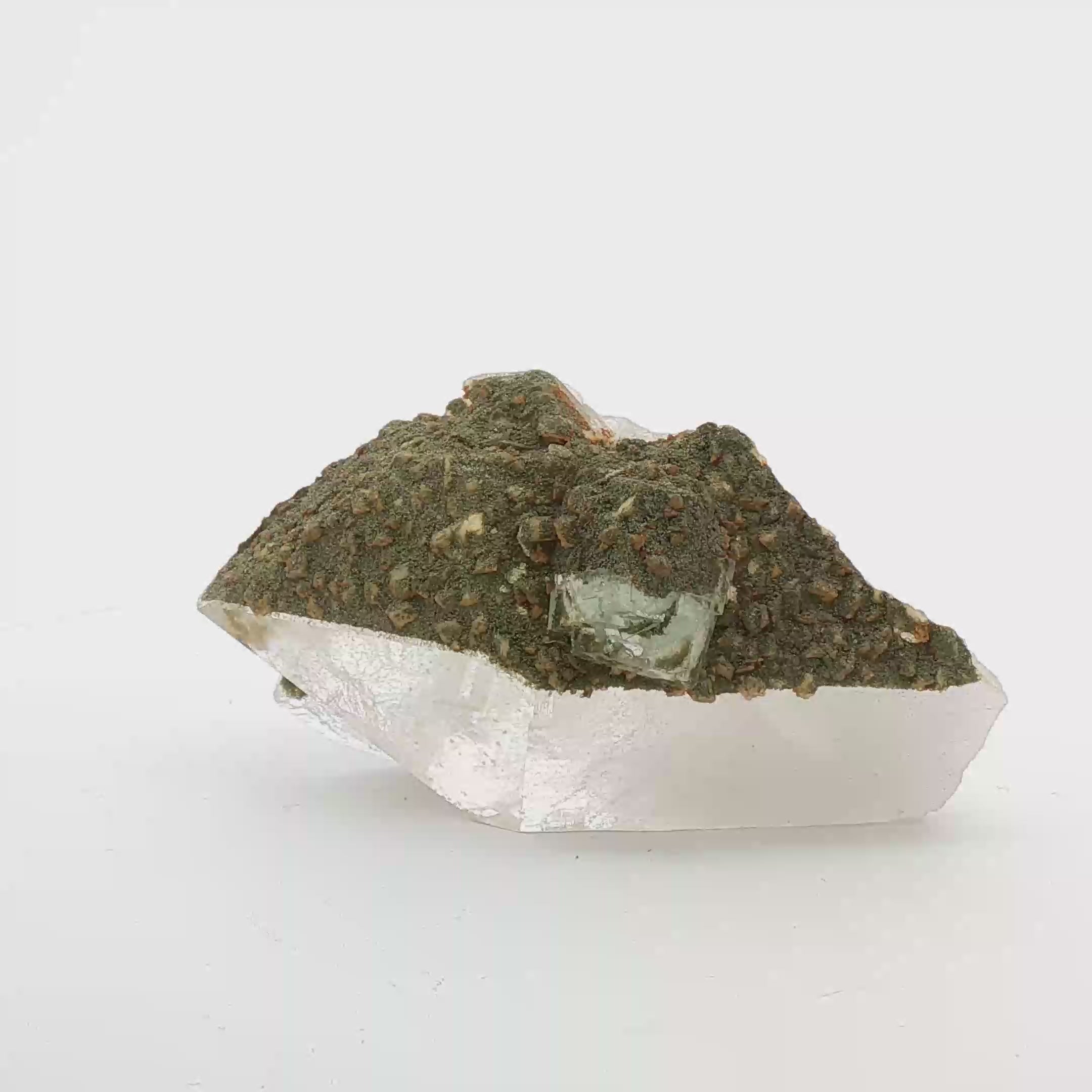 Fluorite, feldspar on quartz